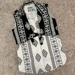 Vintage Wrangler‎ Glow In The Dark Sleeveless Shirt Aztec Southwest Women Large